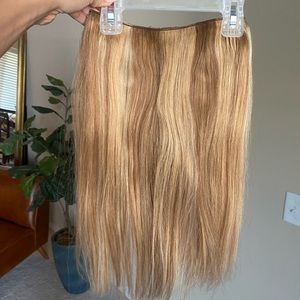 16" #622 medium blonde halo extension, 100% REMY HUMAN HAIR!